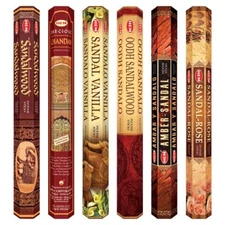 Hem Premium Sandal Incense Sticks Agarbatti Mix Variety 6 Packs 120 Sticks