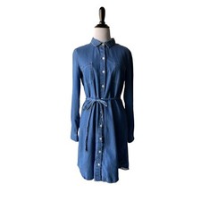 Old Navy Women’s Dress Size Small Shirt Dress Chambray Denim Blue 100% Cotton