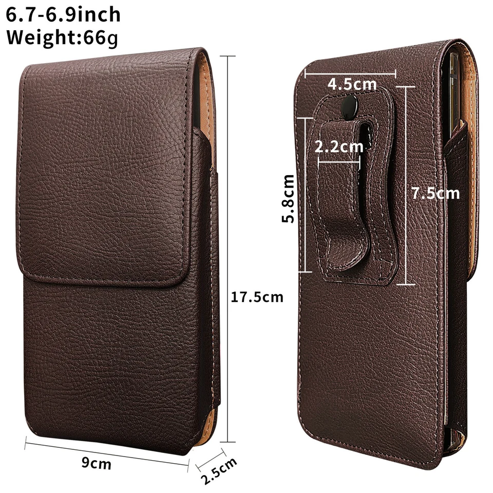 Leather Pouch Belt Clip Loop Holster Case For Samsung S6/S7 edge/S6 edge+ Brown - Image 3 of 4