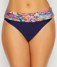 POUR MOI Multi Bohemia Fold-Over Bikini Swim Bottom, US 10/Small, NWOT