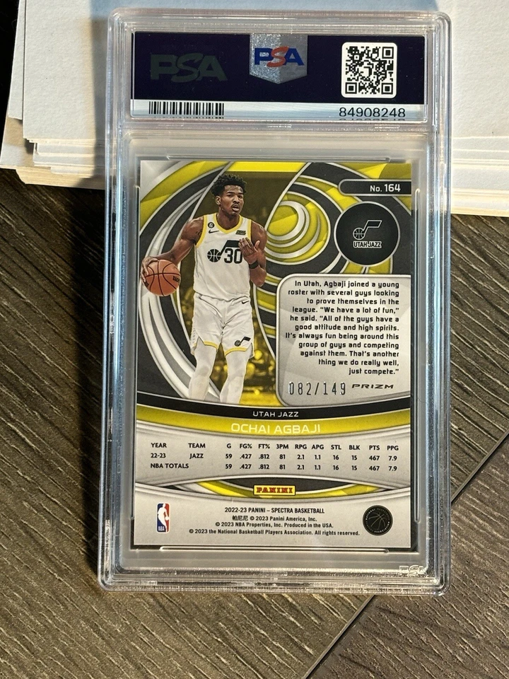 2022 Panini Spectra Rookies Celestial Prizm /149 Ochai Agbaji #164 Rookie RC - Image 2 of 2