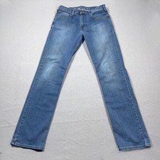 Carhartt Jeans Men 34x35 Relaxed Straight Fit Blue Distressed Denim Mid Wash