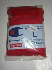 SUPREME x Champion Label Hooded Sweatshirt RED Men's Large NEW! F/W18 BOGO