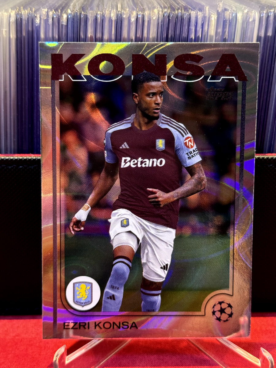 EZRI KONSA 2024-25 Topps UCC Rain Drops Refractor ASTON VILLA #66
