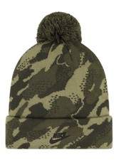 Nike Boys Pom Beanie Hat and Gloves 2 Piece Set - Medium Boys Olive Camo-NWT