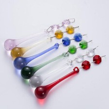 12Pcs Colorful Raindrop Prisms Pendants Lighting Glass Crystal Chandelier Lamp