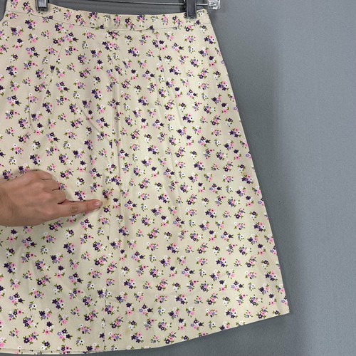 Vintage 70s Juniors Skirt School Girl 25" Waist High Rise All Over Print Floral - Picture 2 of 15