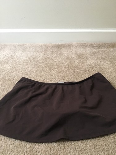 Merona Women's Swim Skirt Attached Brief Black Floral Print Trim Size M - Picture 7 of 8