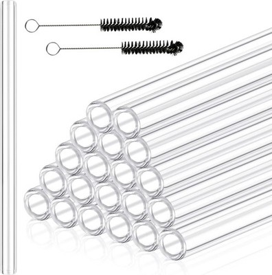 20 Pieces 12 Inches Long Clear Glass Tubes for Art DIY, 12Mm OD 8Mm ID 2Mm Thick