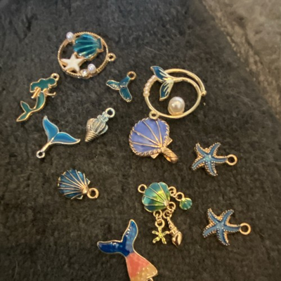 #ad #ad Ocean Theme Enamel Metal Charm Lot Blue Gold Multicolor XO04GXOIHD $13.67