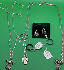 Silver Tone Angel & Winged Pendant Necklaces,...