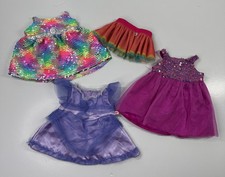 Build-A-Bear Clothing Lot Dresses and Tutu Skirt Rainbow Sequin Princess Purple