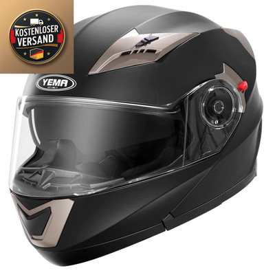 YEMA Motorradhelm YM-925 Integralhelm Fullface Doppelvisier ECE
