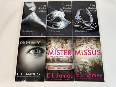E L James Lot 6 Books Fifty Shades of Grey Trilogy + Grey The Mister Missus