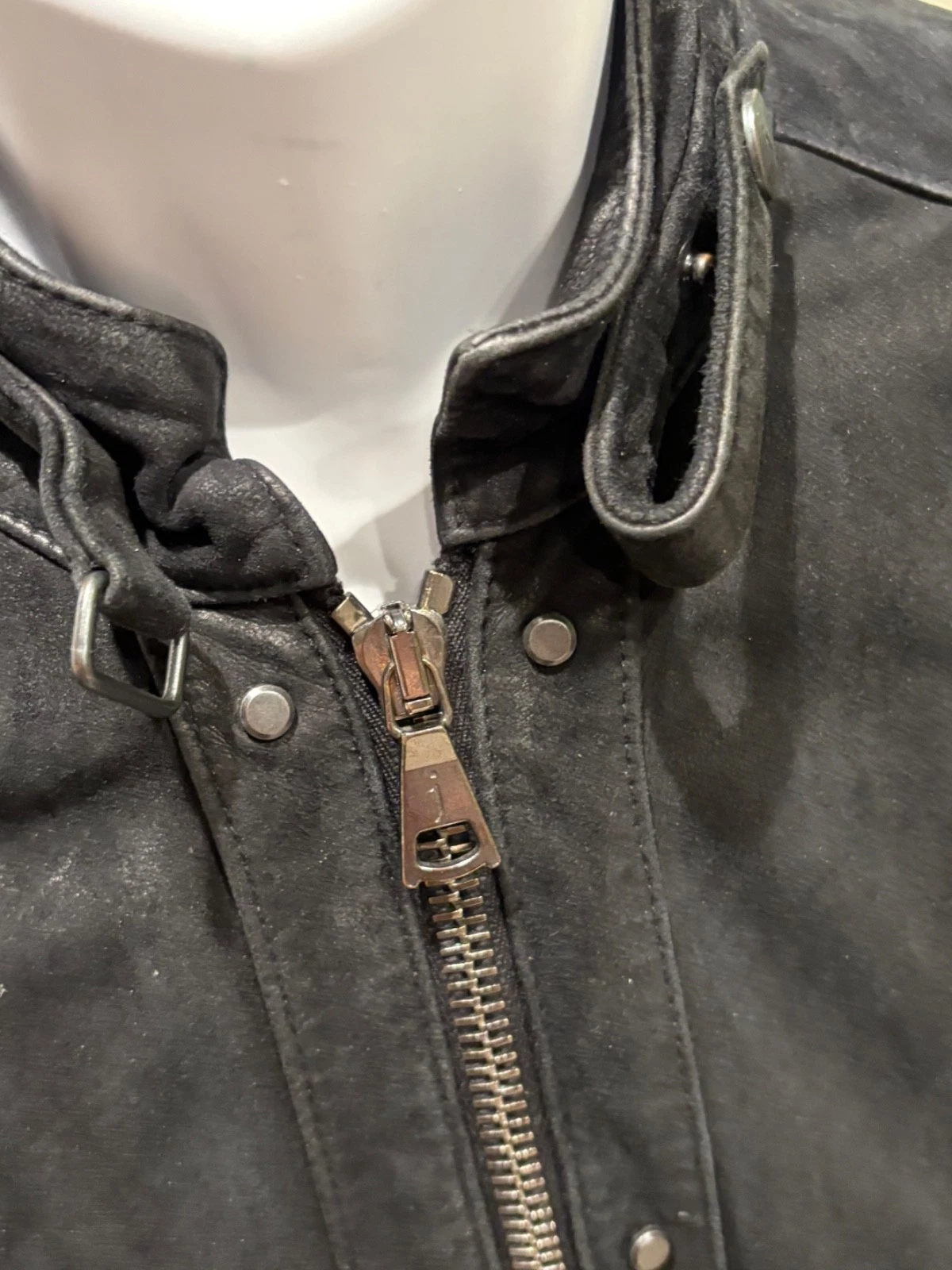John Varvatos Goat Suede Black Jacket Size 50 image 5