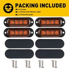 4PCS 4LED Side Amber Marker Clearance Lights Truck Light Trailer RV Waterproof