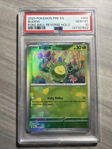 Budew Poke Ball Reverse Holo 004/131 Prismatic Evolutions 2025 Pokemon PSA 10