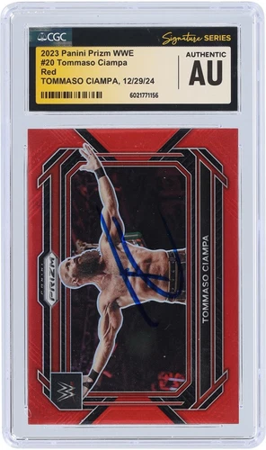 Tommaso Ciampa WWE Signed 2023 Panini Prizm Red Prizm #20 #/299 CGC Card