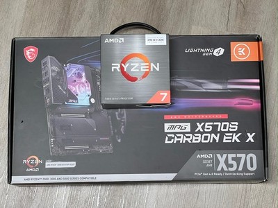 AMD Ryzen 7 5800X3D auf MSI MPG X570S Carbon EK X (AM4) |  1. Hand | OVP |