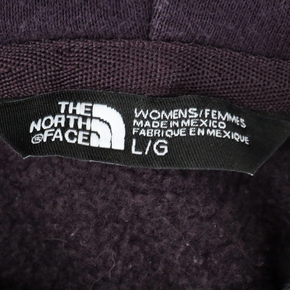 The North Face Sweatshirt Womens Large Logo Hoodie Purple Pullover Top Half Dome - Image 4 of 4