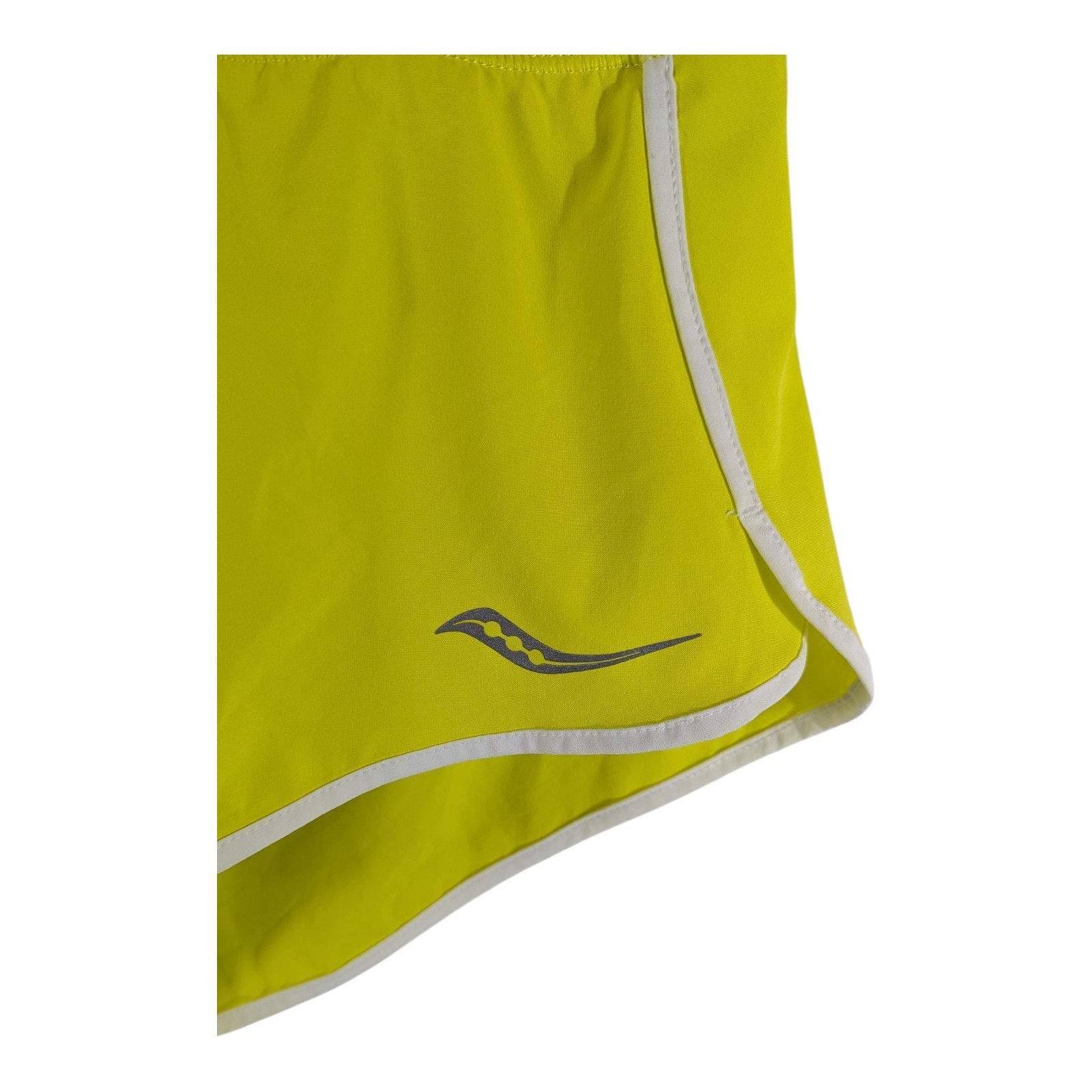 Yellow Lined Running Shorts Womens Saucony Outpace Short Inseam Run Workout XXS thumbnail 3