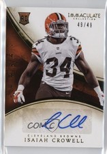 2014 Panini Immaculate Rookie Auto 49/49 Isaiah Crowell #145 Auto ms9