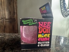 Nee Doh Nice Cube Ice Glitter Glow Stress Fidget Toy Solid Squish Sensory Cube