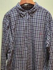 Ralph Lauren Shirt Mens 2XB Big Blue Plaid Long Sleeve Button Down Pony Logo