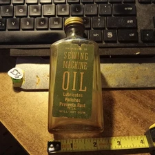 Sewing Machine Oil Bottle Glass Vintage
