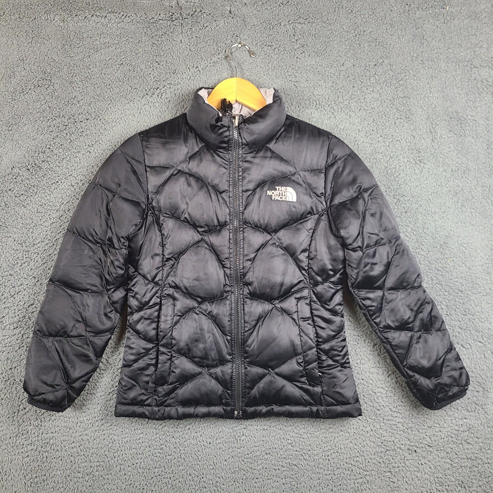 The North Face Girls Black 550 Down Puffer Jacket Coat Size M 10/12