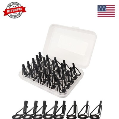 Fishing Rod Tip Repair Kit 40 Pcs Pole Eyelet Replacement Ceramic Guides Ring...