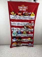 KELLOGG'S SESAME STREET MINI BEANS SET & RED DISPLAY HOLDER- missing 7