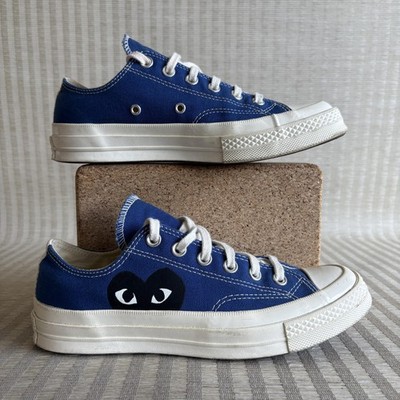 Converse CDG Play Chuck 70 Low Shoes Womens Size 8 Blue Quartz Canvas Sneakers