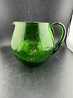 Blenko Green Squat Pit Her Crackle Glass # 3750 5.5”