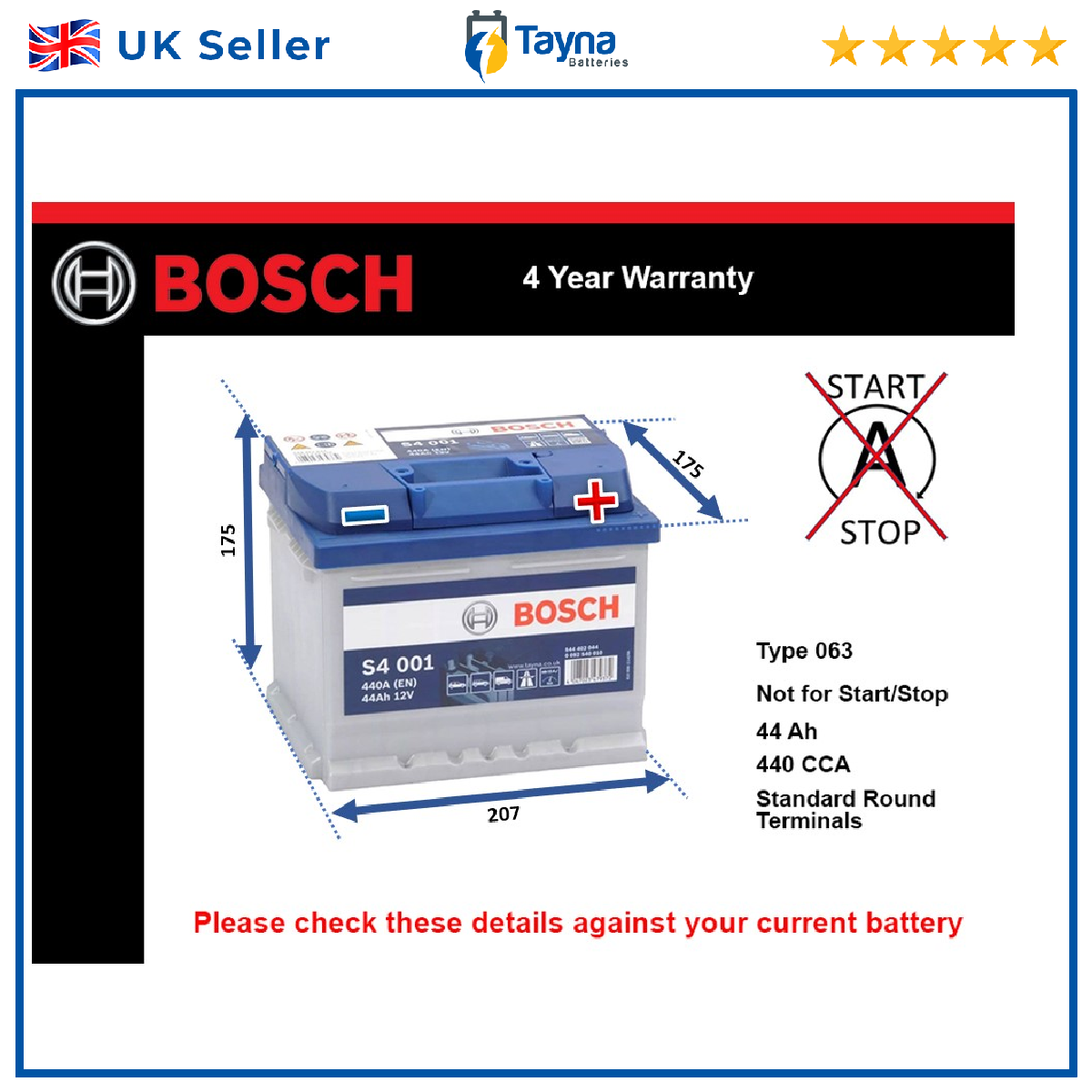  - Bosch S 4001 Car Battery 44 A / H-440 A - Image 34