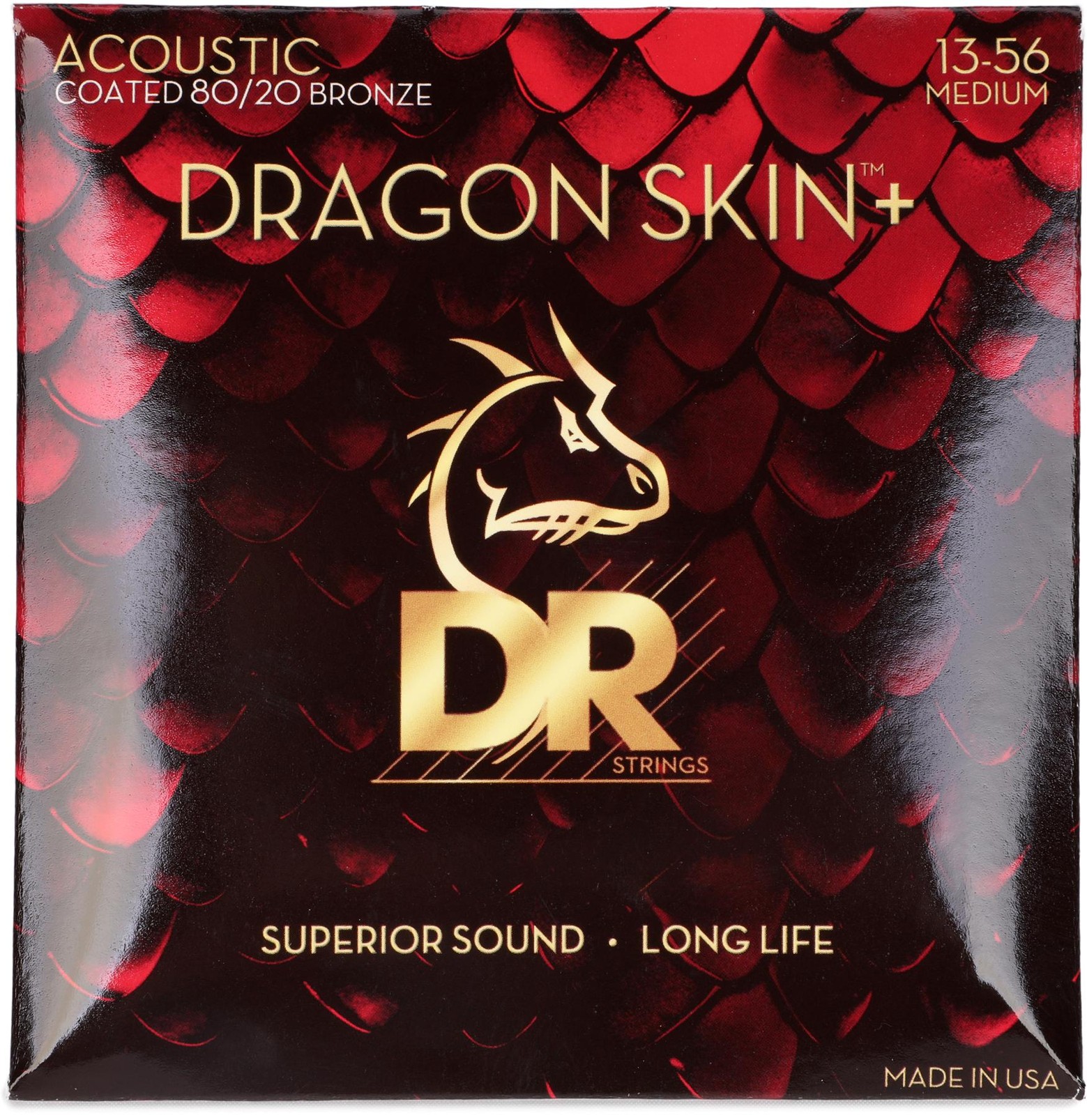 Струны DR Strings Dragon Skin Струны для акустической гитары с бронзовым покрытием 8020 - Средние 2590₽