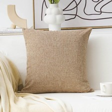 Home Brilliant Natural Linen Throw Pillow Cover 20x20 - Beige