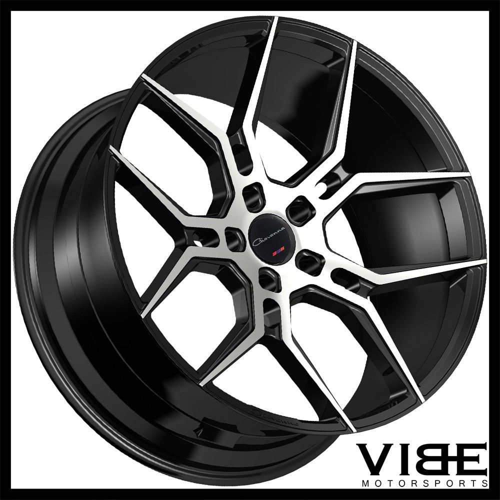 22" GIOVANNA HALEB MACHINED BLACK CONCAVE WHEELS RIMS FITS BENTLEY CONTINENTAL