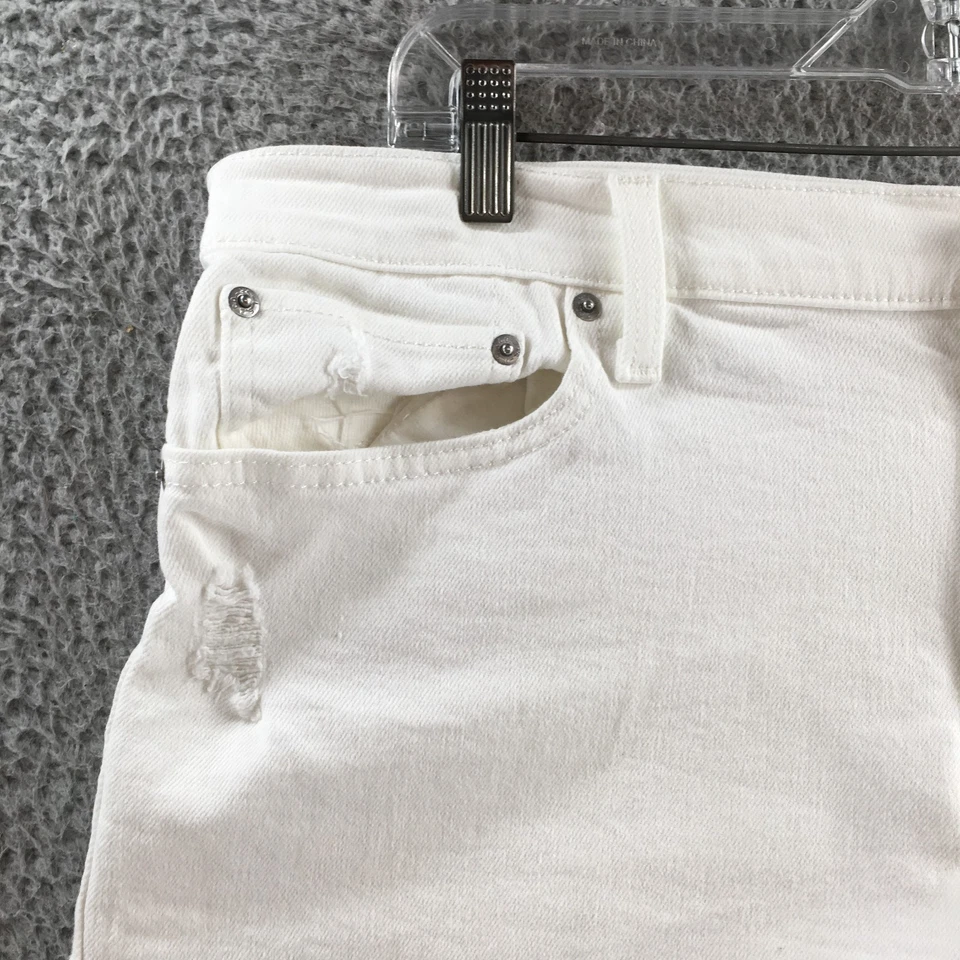 Levis Strauss & Co Mid Length Cut-Off Short Womens 33 White Denim Cotton Blend - Image 2 of 4