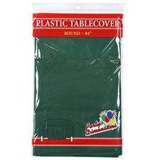 84'' Hunter Green Round TableCloth Plastic Disposable