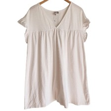 ASOS White Cotton Mini Dress With Ruffled Sleeves Sz 10