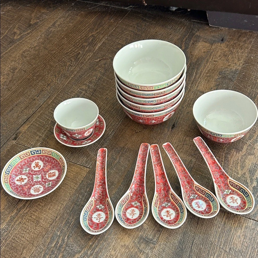 红色中国古董碗| eBay