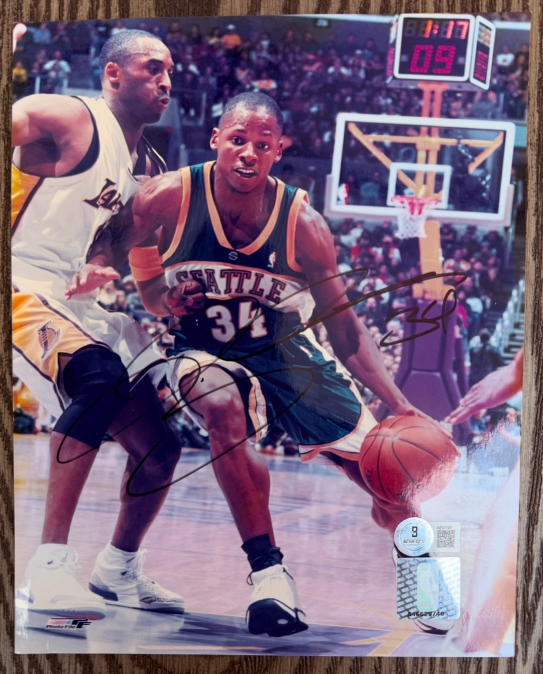 Ray Allen Autographed Signed Seattle Supersonics 8x10 Photo Seattle Sonics Beckett BAS COA 
