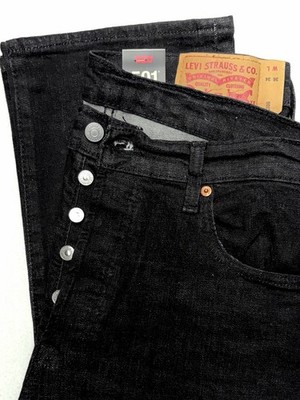 Levi s 501 Original Fit Jeans Men s 36x34 Black NWT Cotton Button Fly IRR