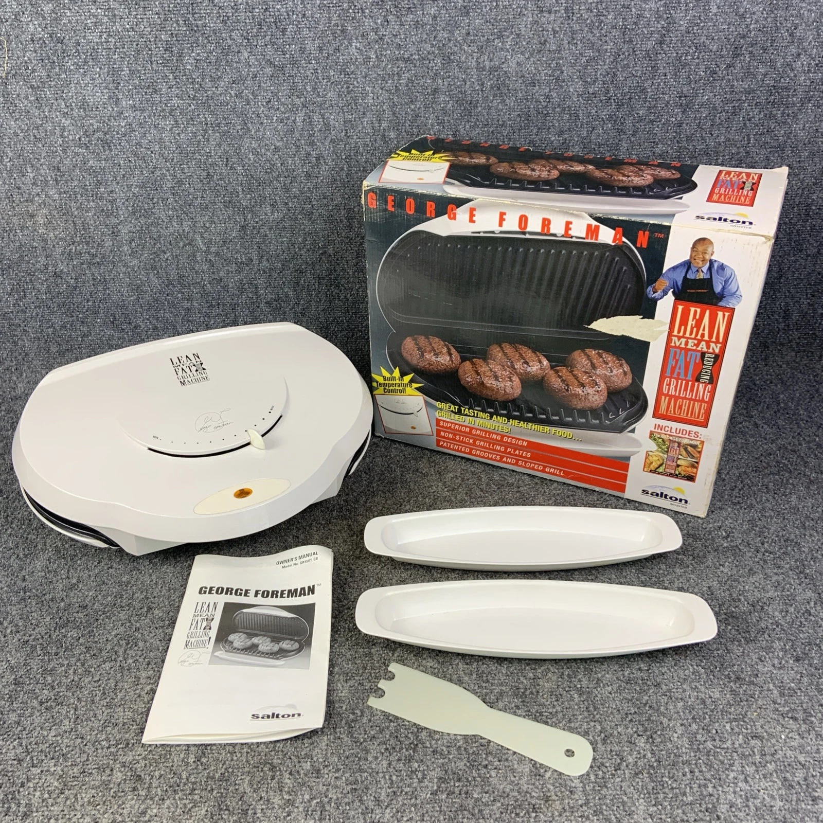George Foreman Lean Mean Fat Reducing Grilling Machine GR15VT White Family Size
