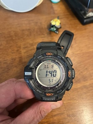 Casio Men's Watch PRG-270 Pro Trek Triple Sensor Black Resin Solar Digital. 
