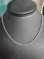 Real 925 Sterling Silver Necklace Diamond Cut Popcorn Link Chain, 16"