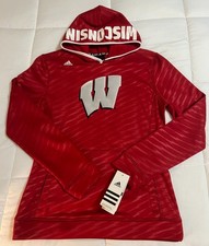 NEW Wisconsin Badgers Adidas Pullover Sweatshirt Climalite , Women, Size Large
