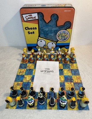 The Simpsons 3D Schachspiel in Vintage Blechdose Sammlerstück Komplettsatz