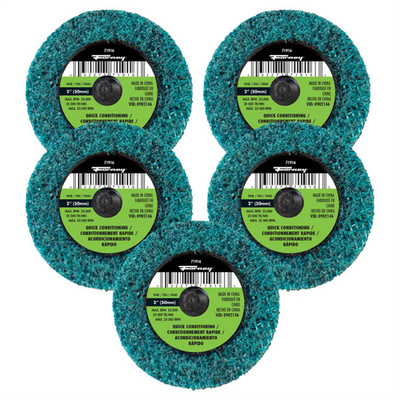 Forney Industries Quick Change Surface Prep Pad, Fine Grit, 2 in (5-Pack of Forn